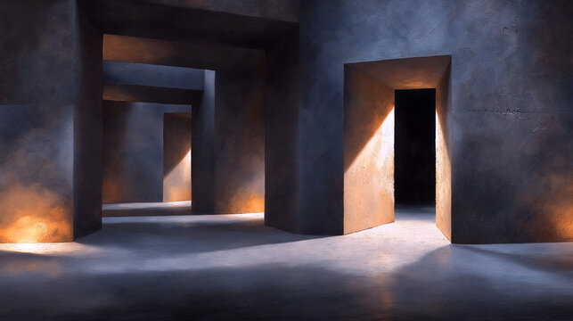 Air Density Illustration, Hyperrealistic Space Ripples, Dust Light and Shadow, Uniform Diffuse Light, Breathing Space, Commercial Use