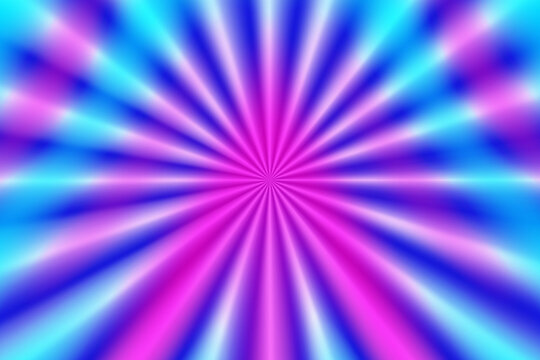 Abstract radial background with vibrant pink and blue light rays