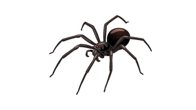Black spider with legs spread on clean background Vector