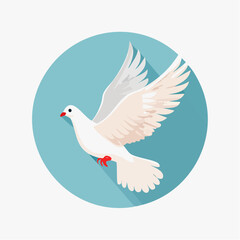 Obraz premium White Dove Flying with Wings Spread