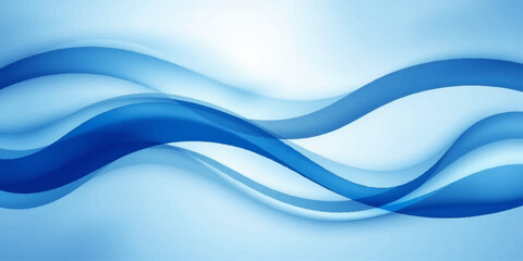 Fototapeta premium Smooth abstract blue wave design featuring flowing curves and futuristic light lines for a professional technology wallpaper and motion art backdrop
