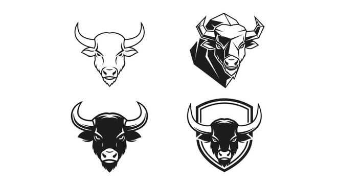 Bull Head Vector Illustrations - Powerful and Symbolic Designs.