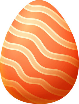 Stripped Orange egg for Easter Holiday