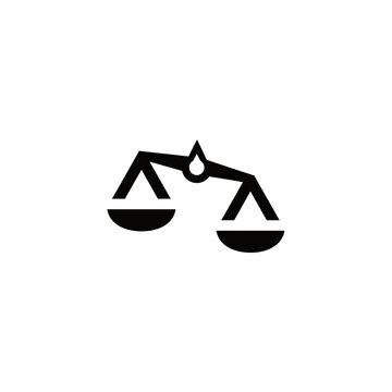 Balance Scale with Water Drop Icon
