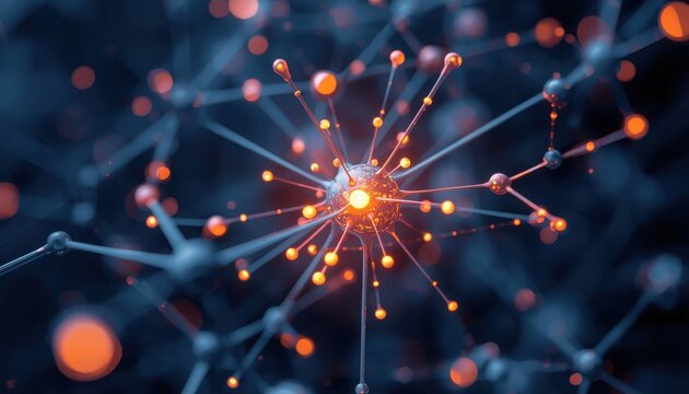 Abstract glowing neural network connection close-up macro photography abstract background abstract technology connection communication background structure information