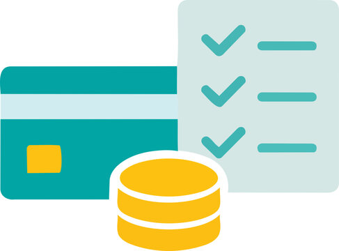 Credit Card With Coins and Checklist
