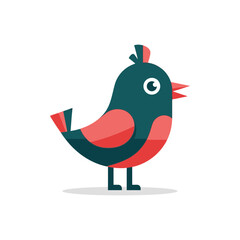 Cute cartoon bird illustration, vector graphic, simple design © Natan
