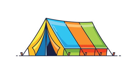 A colorful tent with a blue and yellow door © MohammadMasud