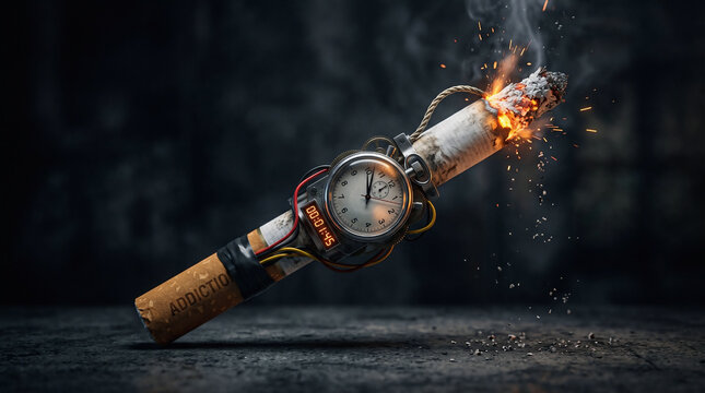 cigar bomb with burning fuse and digital timer high quality professional