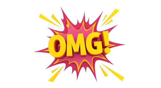 Comic book style illustration of a surprised expression with an OMG speech bubble