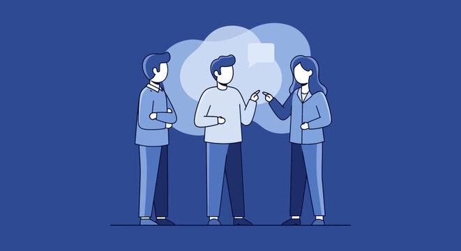 People talking in a group.