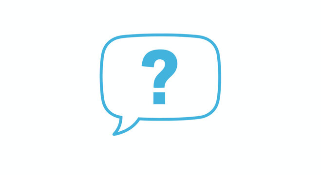 Question Mark Symbol in Speech Bubble.