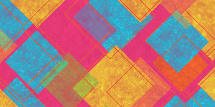Vibrant Abstract Geometric Background with Colorful Overlapping Shapes