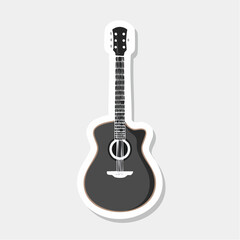Naklejka premium Black Acoustic Guitar Sticker