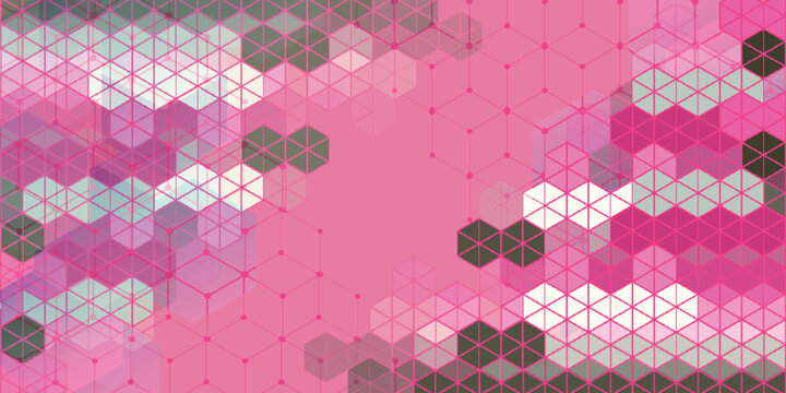 Geometric Hexagonal Abstract Pink Background Wallpaper