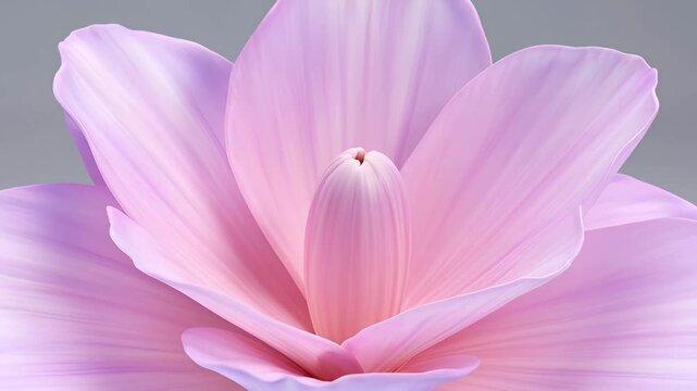 Pink botanical flower pastel blossom closeup macro with soft pulse, delicate petals and gradient texture on gray background, elegant spring mood, floral bloom SEO title