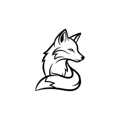 Obraz premium Elegant fox illustration showcasing its profile and tail