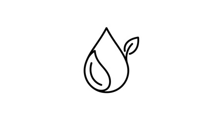 Water Drop Leaf Icon, Organic Nature Symbol, Clean Energy Concept © jovi adnan