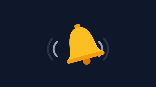 Yellow Notification Bell Icon Shaking with Counter Alert Animation