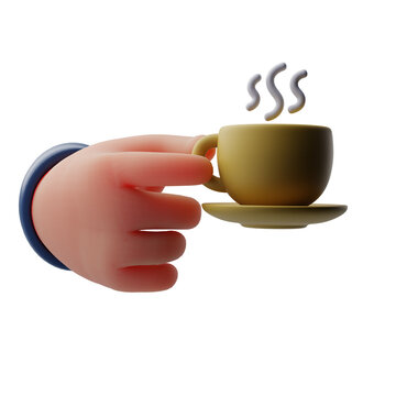 Hand Holding Hot Coffee Cup Icon