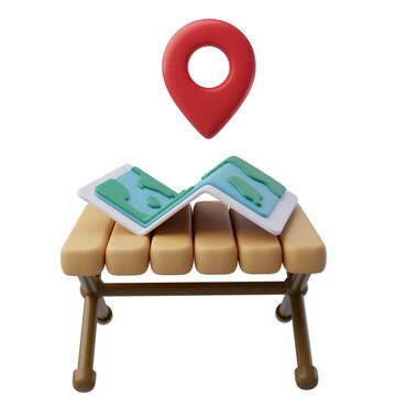 Travel Planning Setup with Map and Location Pin