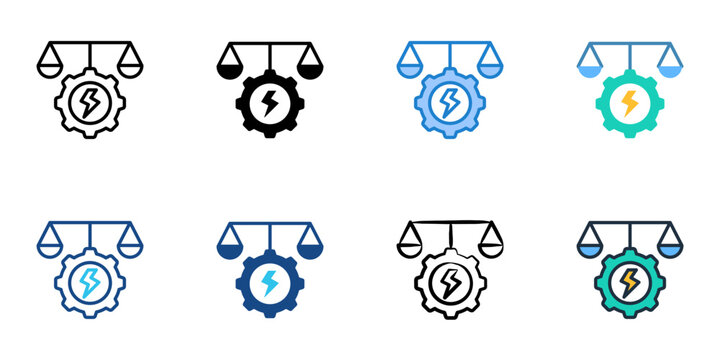 Energy policy icons set multiple style collection. Editable stroke 
