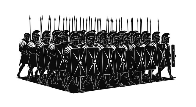 Roman Legionaries Marching in Formation - Ancient Military Illustration