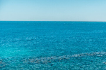 Obraz premium Empty blue ocean and clear sky horizon in Jeju island