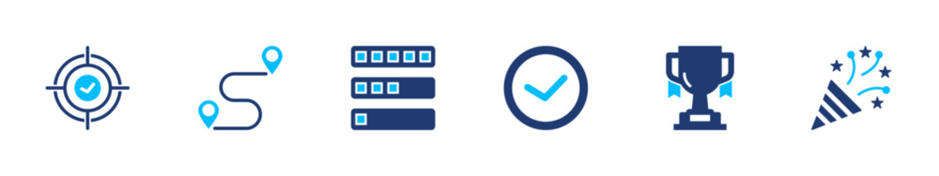 Performance tracking icon set. analytics, progress, achievement, monitoring, success. solid style icon collection.