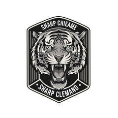 Obraz premium Fierce tiger emblem with bold design elements