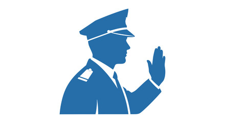 Pilot Silhouette in Uniform Giving Salute. © Espok