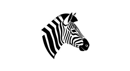 Black and White Zebra Head Illustration. © Espok