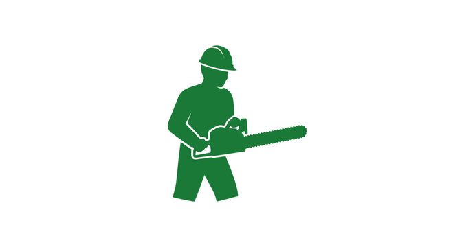 Man Operating Leaf Blower Silhouette.