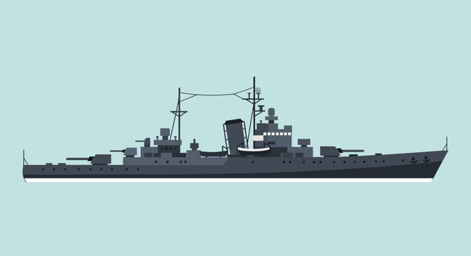 Grey naval warship destroyer boat.