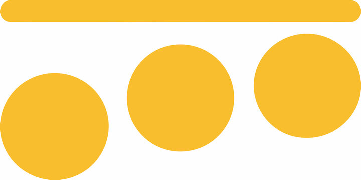 three yellow ovals with horizontal bar above