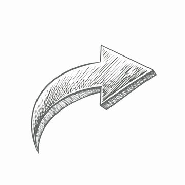 cribble hand drawn arrow, messy sketch style, expressive line