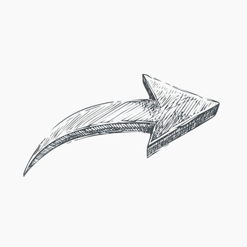 cribble hand drawn arrow, messy sketch style, expressive line