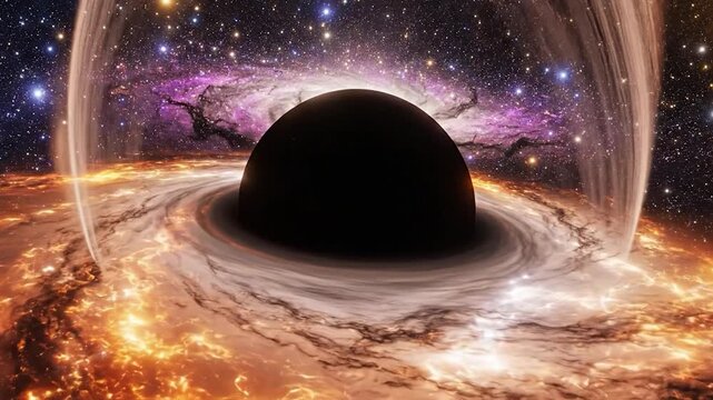 Black Hole in Space with Stars.