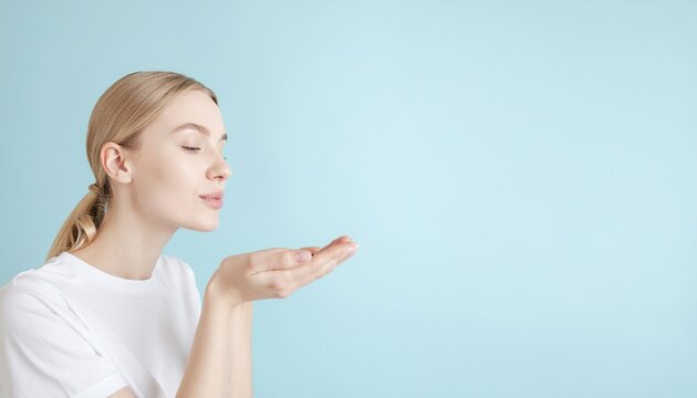 コーヒー豆を両手で持つ女性