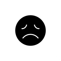 Naklejka premium Sad face emoji solid icon for sadness expression