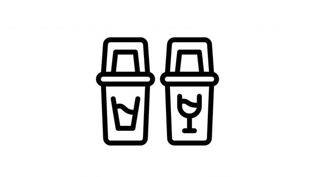 glass bin minimalist stroke animation
