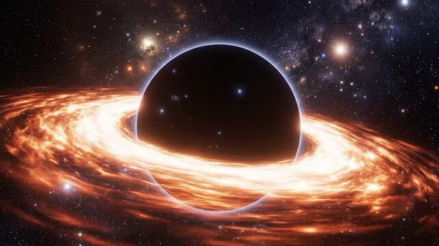 Black Hole in Space with Swirling Accretion Disk.