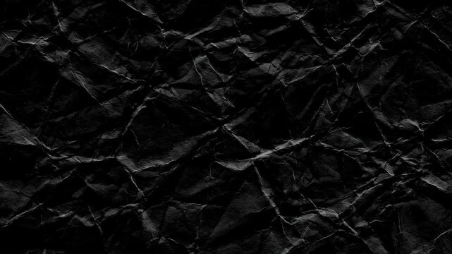 Dark Crumpled Paper Texture with Wrinkles and Creases