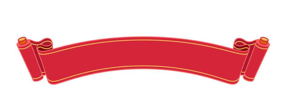 Red scroll banner