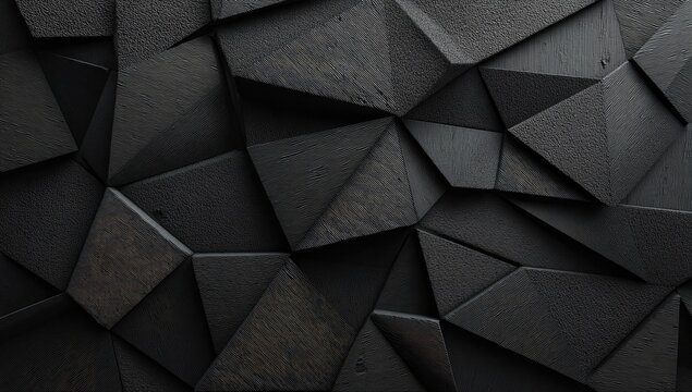 A striking black geometric pattern creates a textured and modern visual experience.