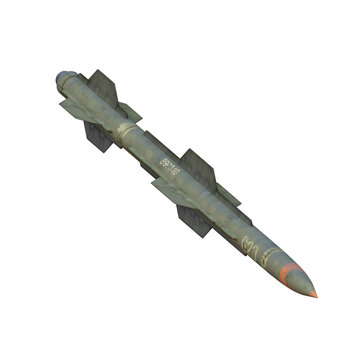 Missile isolated. Cruise missile white background.