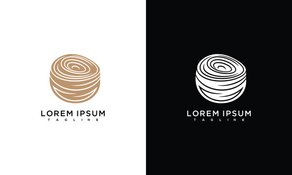 Wood Slice Logo Design Template