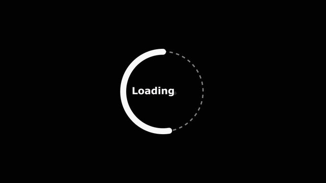 Loading animation loading bar progress circle with dots on black background progress bar loading symbol.