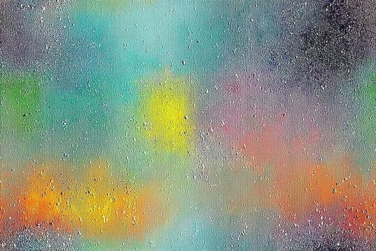 Soft blurred abstract with pixelated white dots.