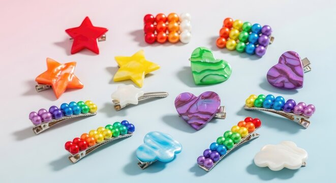 Colorful Hair Clips and Accessories Collection.